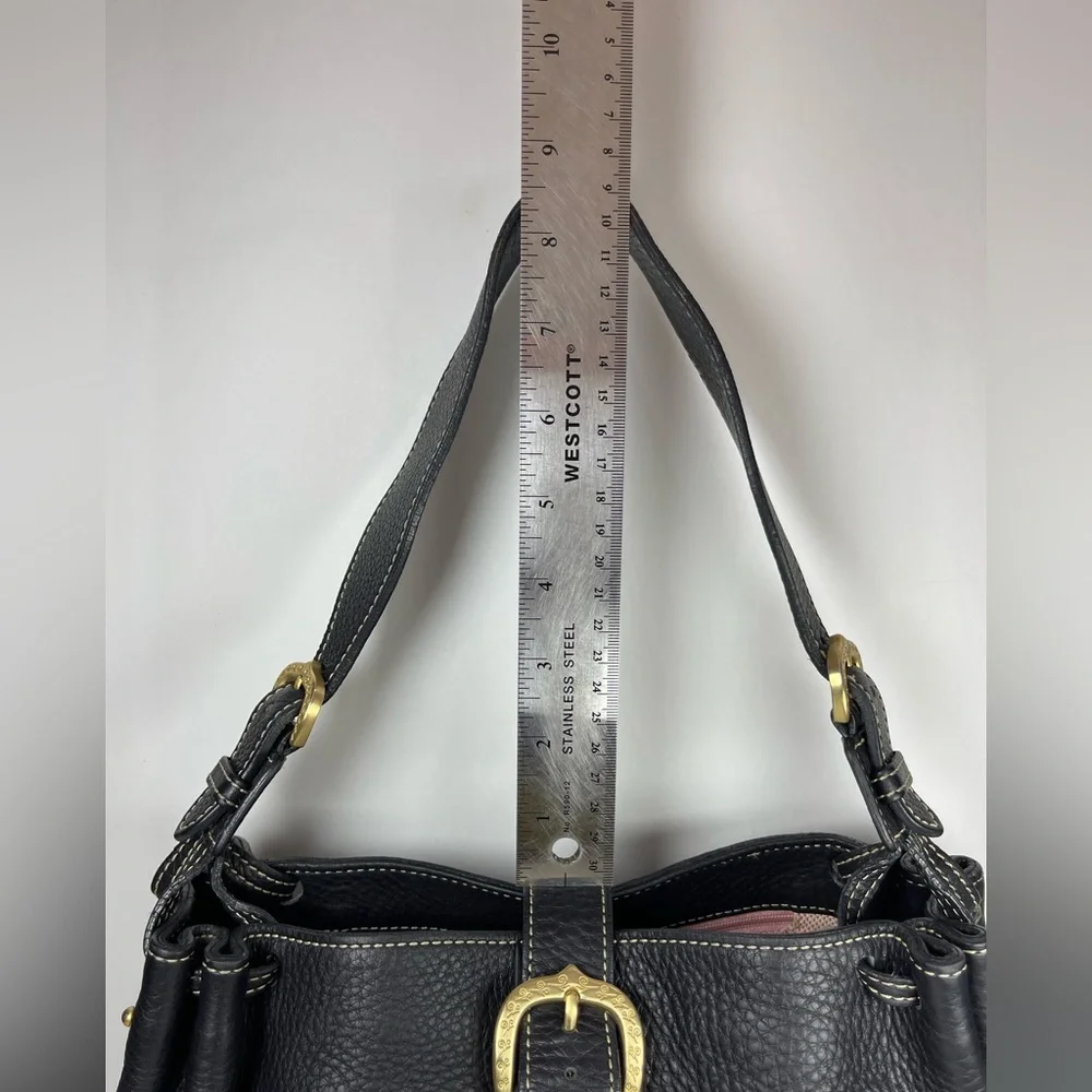 Dooney & Bourke Marchesa black pebbled leather medium gathered bag - Picture 4 of 15